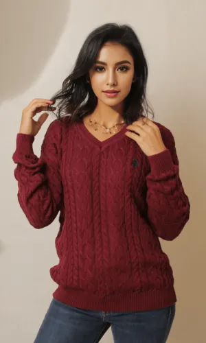 USP Pullover V-Neck - Burgundy