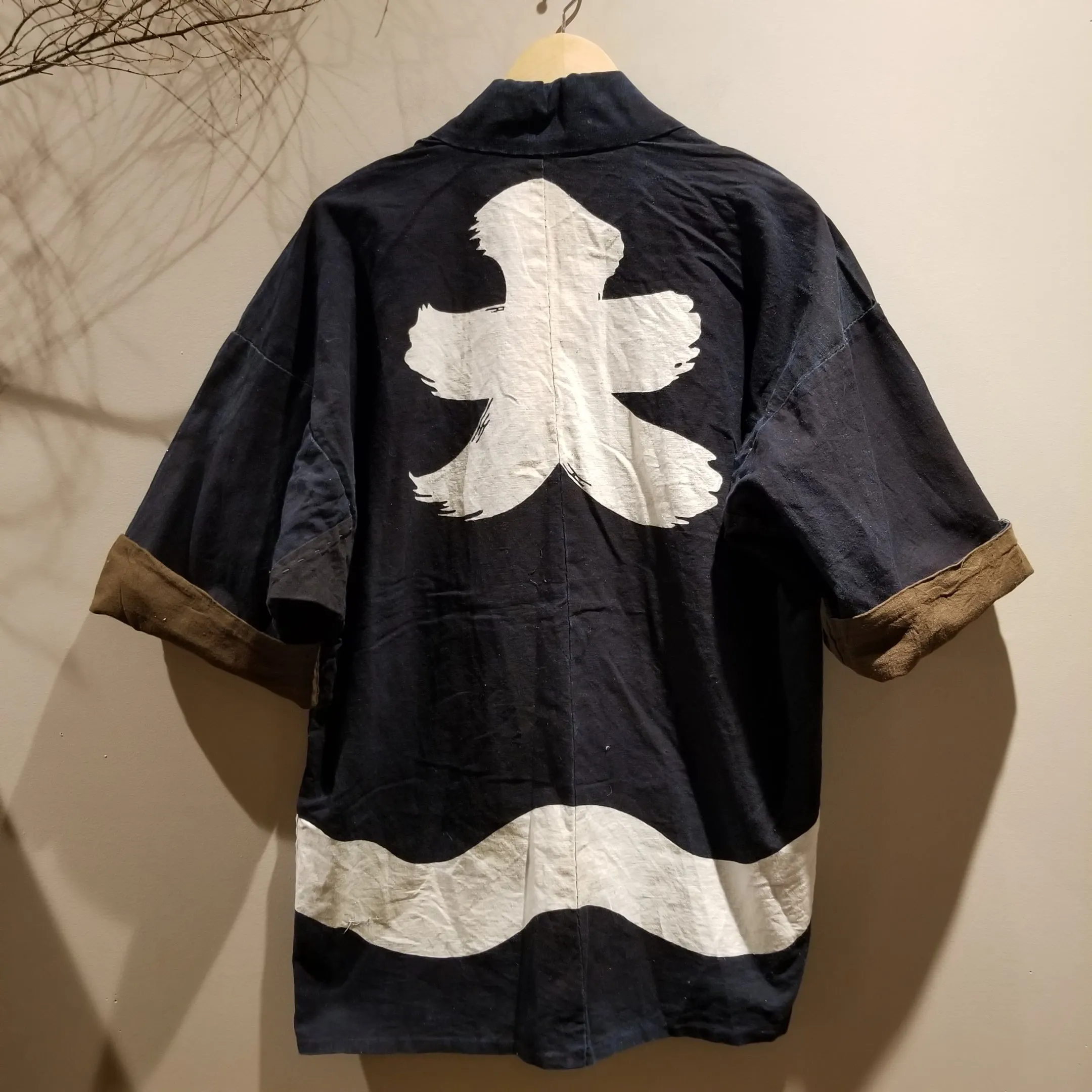 Vintage Aizome Indigo Hanten with Drop Sleeves