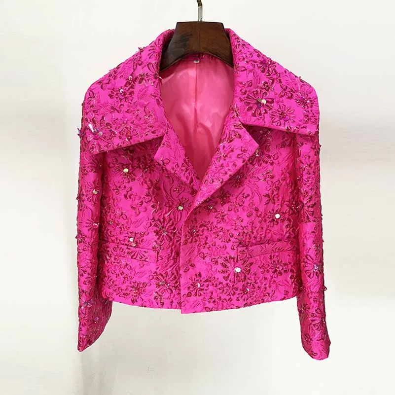 Women Luxury Hand Made 3D Flowers Embroidery Blazer / Dress