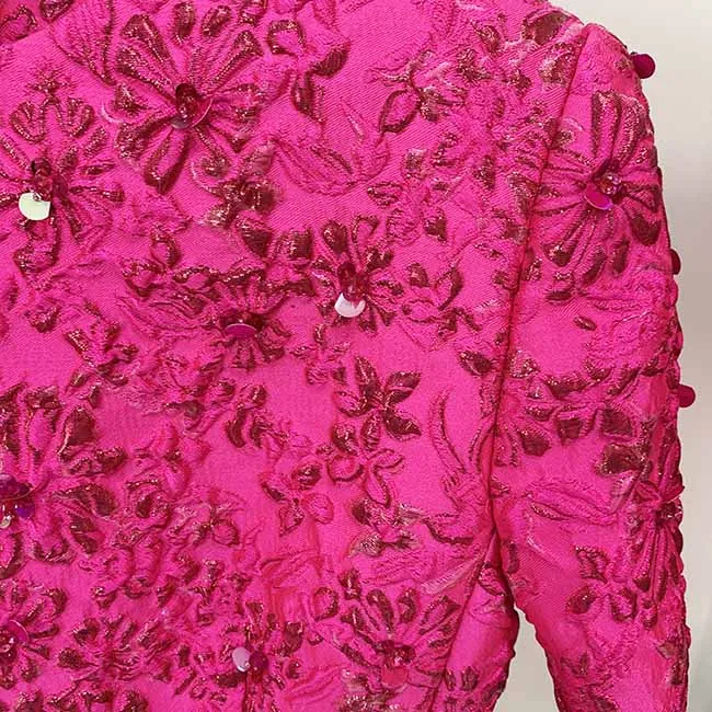 Women Luxury Hand Made 3D Flowers Embroidery Blazer / Dress