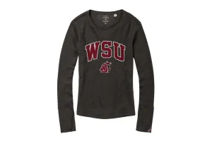 Womens Black WSU Long Sleeve Thermal