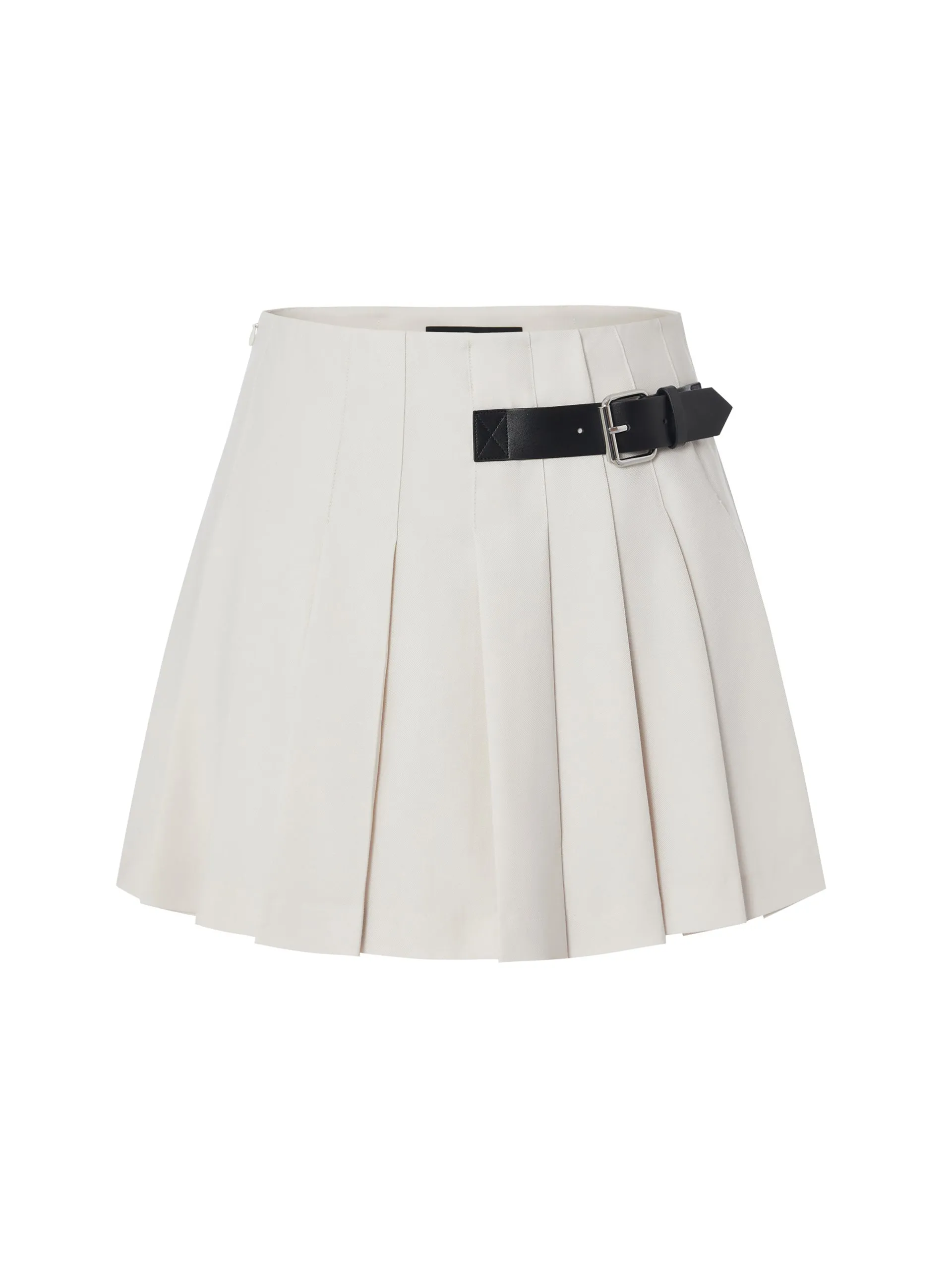 Wool Blend Pleated Skirt